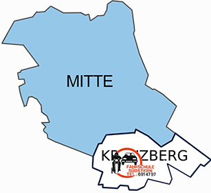 Karte von Berlin Kreuzberg und Mitte
